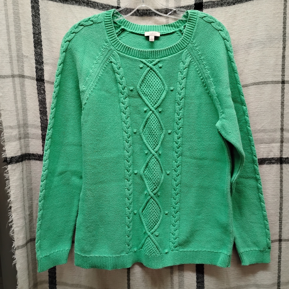Talbots Mint Cable Knit Sweater